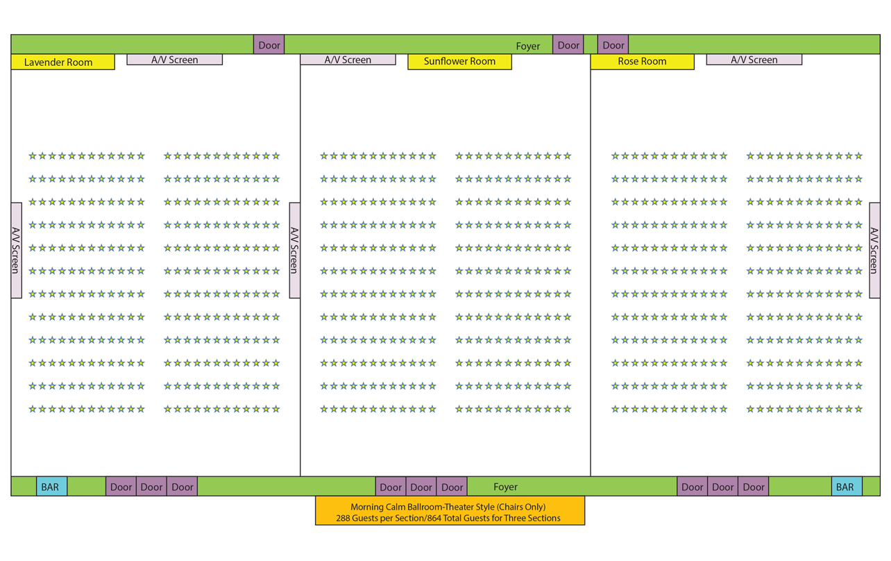 Morning Calm Ballroom Theater Set-Up