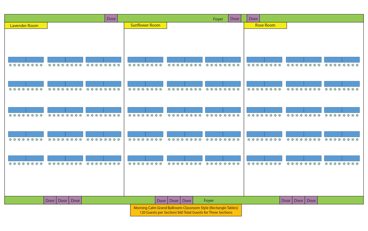 Morning Calm Ballroom Classroom Set-Up